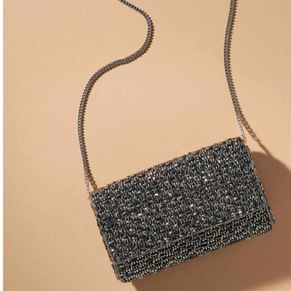 Metallic Beaded Clutch